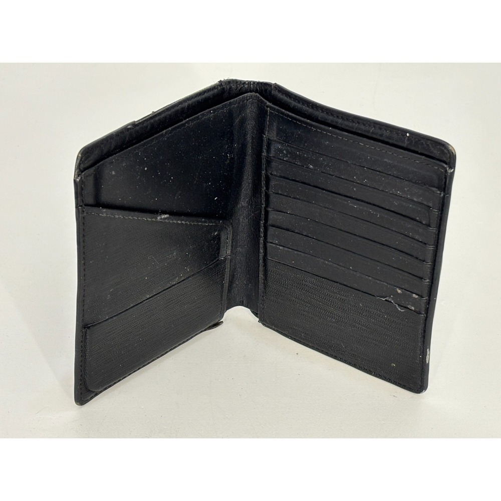 Tumi Bi-Fold Wallet Mens Black Leather Embossed Credit Card Slot Rectangular - Picture 5 of 10
